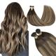 GOO GOO I Tip Hair Extensions Human Hair 50g 50 Strands Real Human Itip Extensions Pre Bonded Chocolate Brown to Honey Blonde 20inch