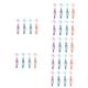 FRCOLOR 28 Pcs Denture Toothbrush Cleaning Toothbrushes Home Tooth Brush Denture Tooth Brush Double Sided Toothbrush Tools Denture Brush False Teeth Cleaner Colored Rubber TPE Braces Care