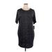 NY Collection Casual Dress - Shift: Gray Marled Dresses - New - Women's Size 1X