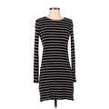 H&M Casual Dress - Sweater Dress: Black Stripes Dresses - Women's Size Small