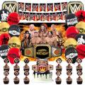 31Pcs Wrestling Birthday Party Decorations/Boxing Party Supplies/Wrestling Fighting Theme Birthday Party Set/Includes Happy Birthday Banner, Backdrop,Cake Topper,Balloons/Boys Girls Birthday Supplies