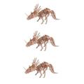 ibasenice Wooden Puzzles Toys 3pcs Wooden Puzzles Dinosaur Puzzle 3d Puzzles Bamboo Jigsaw Three-dimensional Child Dinosaur Jigsaw