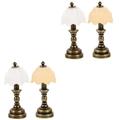 Totority 4 Pcs Doll House Model Mini Desk Light Miniature Floor Lamp Boy Toys Doll House Accessories Miniature Furniture Lights Tiny House Bedside Lamp Kids Toy Iron Child Baby