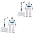 ibasenice 2 Sets Remote Control Robot Robots Toy Electric Dancing Robot Rc Robotic Intelligent Robot Walking Robot Smart Robot Singing Dancing Robot Model Usb Child Plastic