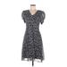 Calvin Klein Casual Dress - Wrap: Black Print Dresses - Women's Size 6