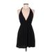 Rachelle Casual Dress - A-Line Halter Sleeveless: Black Print Dresses - Women's Size Medium