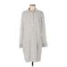 Gap Casual Dress - Shirtdress Collared Long sleeves: Ivory Polka Dots Dresses - Women's Size Large