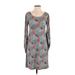 Leota Casual Dress - Shift: Gray Graphic Dresses - Women's Size X-Small