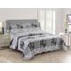 Brilliant Sunshine Grey Toile Floral Patchwork, 3-Piece Quilt Set with 2 Shams, Reversible Bedspread, Soft Lightweight Coverlet, All-Season, King, Grey