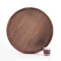 Premium Walnut Extra Large Round Serving Tray | 20INCH | Giant Serving Wood Trays For Big Ottoman Kitchen Counter Decorative Organizer | Huge Serveware Tray Cheese Tray | Heavy Duty Coffee Table Trays