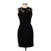 H&M Cocktail Dress - Sheath Crew Neck Sleeveless: Black Print Dresses - Women's Size 6