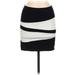 Bebe Casual Bodycon Skirt Mini: Black Color Block Bottoms - Women's Size Medium