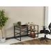 Furnish Home Store Sage Black Metal Frame 47" Wooden Top 2 Shelves Writing and Computer Desk for Home Office, Walnut