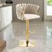 Vintage Bar Stools Swivel Bar Stools with Back and Footrest Counter Height Dining Chairs Set of 2, Ivory