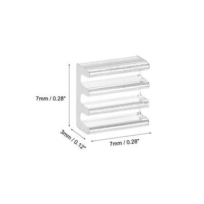 E Shape Aluminum Heatsink for MOS CPU GPU IC Chip 3D Printers 10pcs - Silver Tone - 7x7x3mm