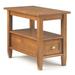 SOLID WOOD 14 inch wide Rectangle Rustic Narrow Side Table with Storage, 1 Drawer and 1 Shelf, for the Living Room and Bedroom