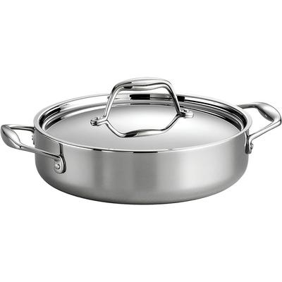 Tramontina 80116/009DS 3-Quart Tri-Ply Clad Covered Braiser, Stainless Steel