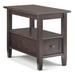 SOLID WOOD 14 inch wide Rectangle Rustic Narrow Side Table with Storage, 1 Drawer and 1 Shelf, for the Living Room and Bedroom