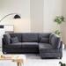 62.99" Fabric Convertible Free-Standing Sofa L-Shape Sectional Sofa