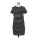 Old Navy Casual Dress - Mini Crew Neck Short sleeves: Black Stripes Dresses - Women's Size X-Large