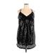 City Chic Cocktail Dress - Shift Plunge Sleeveless: Black Print Dresses - New - Women's Size 18 Plus