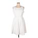 FASHION TO FIGURE Casual Dress - A-Line Scoop Neck Sleeveless: White Print Dresses - Women's Size 1 Plus