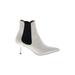 Zara Ankle Boots: Chelsea Boots Stilleto Chic White Print Shoes - Women's Size 40 - Pointed Toe