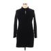 DKNY Casual Dress - Sheath Mock 3/4 sleeves: Black Print Dresses - Women's Size X-Large
