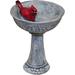 Red Barrel Studio® Doreon Garden Miniature Cardinal Birdbath Resin/Plastic in Blue/Red | 2.25 H x 4 W x 1 D in | Wayfair