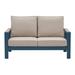 Breakwater Bay Anushka 57.5" Wide Outdoor Loveseat w/ Cushions Wood/Metal in Blue/Brown/Gray | 57.5 W in | Wayfair B505428830D6483298888CDAC41D77D2