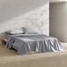 Calvin Klein Washed Percale Cotton Solid 4 Piece Sheet Set Cotton Percale in Gray/Blue | Queen | Wayfair USHSA01277082