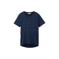 TOM TAILOR DENIM Damen T-Shirt mit Bio-Baumwolle, blau, Muster, Gr. L