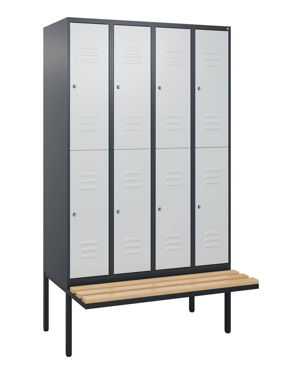 C+P Doppelstock-Spind Classic PLUS, Bank, 4 Abteile, 2120x1200x815mm, 7016/7035 Image