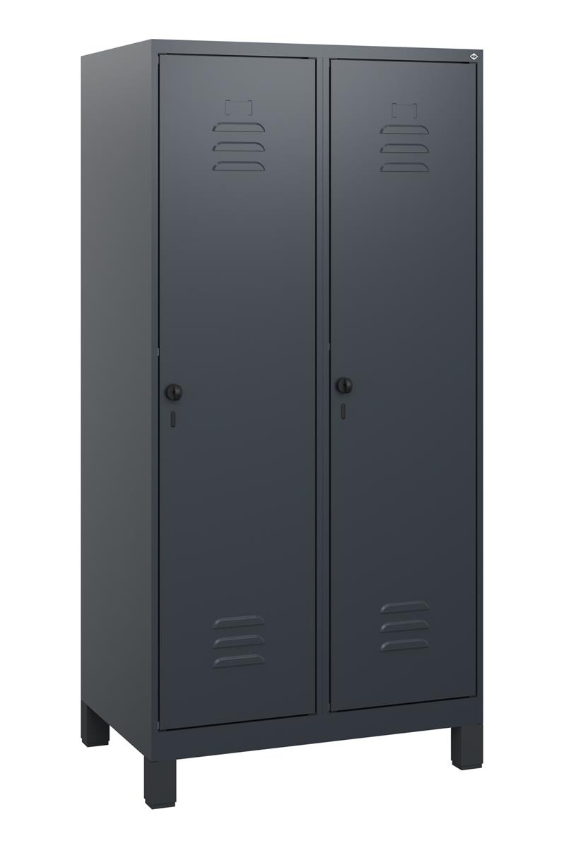 C+P Spind Classic PLUS, Füße, 2 Abteile, 1630x800x500mm, 7016/7016 Image