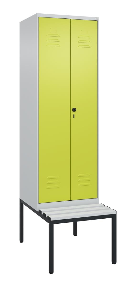 C+P PSA Doppel-Spind Classic PLUS, Bank, 2 Abteile, 2120x600x815mm, 7035/0024 Image