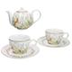 HAPPY EASTER Teeset für 2 Personen Teekanne + 2 Teetassen Porzellan - 1x R0920 & 2x R0922