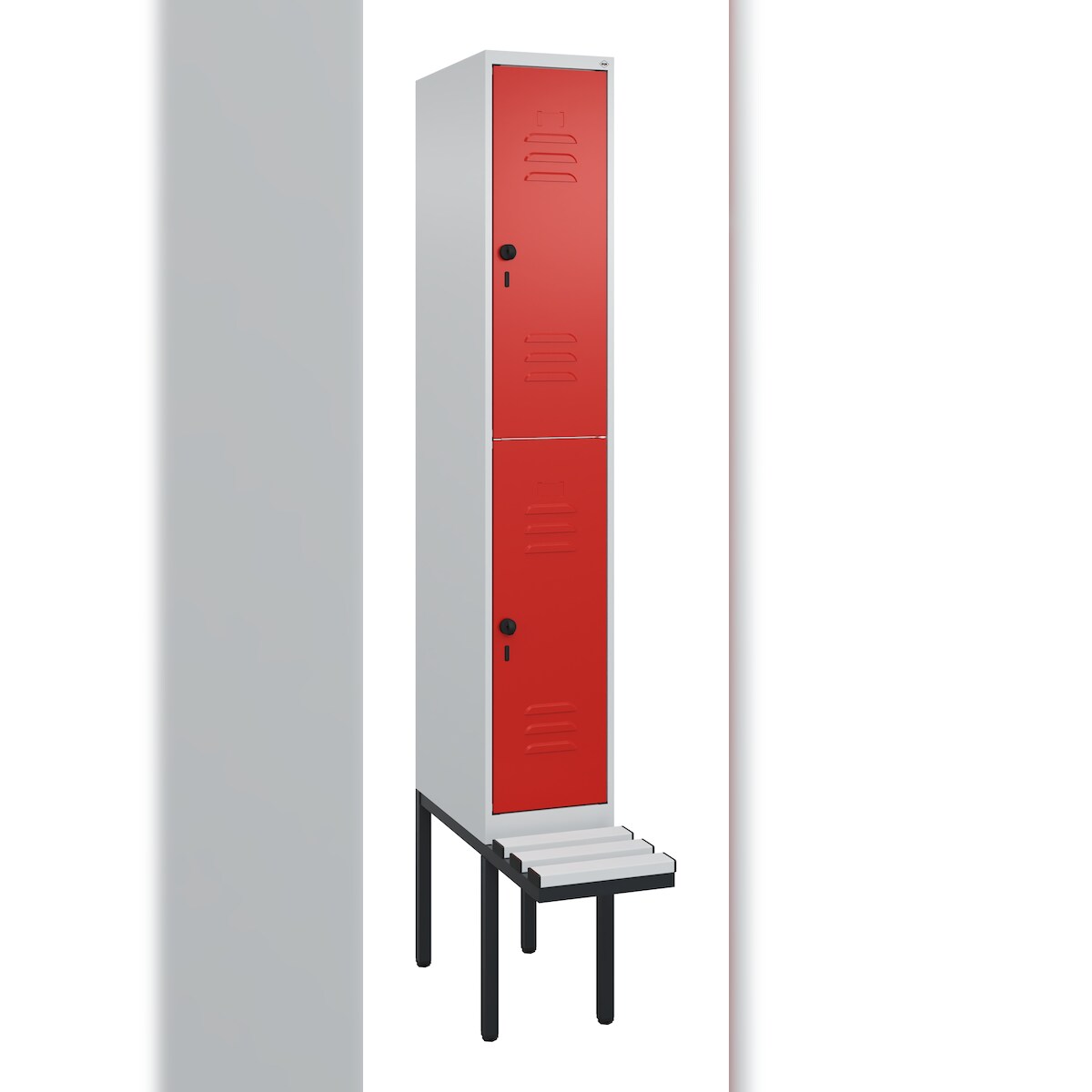 C+P Doppelstock-Spind Classic PLUS, Bank, 1 Abteil, 2120x300x815mm, 7035/3020 Image