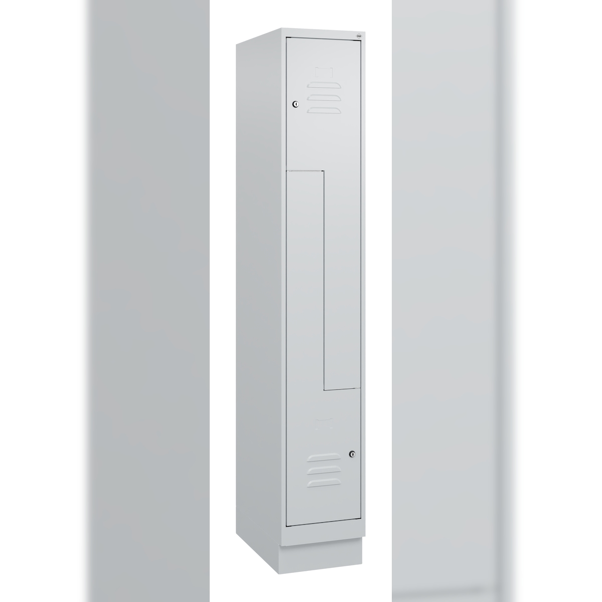 C+P Z-Spind Classic PLUS, Sockel, 2 Abteile, 1800x300x500mm, 7035/7035 Image