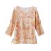 Draper's & Damon's Women's Alfred Dunner Stained Glass Mesh Top - Orange - S - Misses