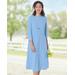 Appleseeds Women's Jersey Knit Accessory Dress - Blue - S - Misses