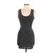 See You Monday Casual Dress - Bodycon Scoop Neck Sleeveless: Gray Dresses - Women's Size Medium