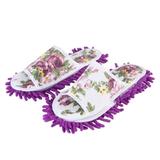 9 Lazy Mopping Slippers Cleaning Sole: Chenille Upper: Canvas Dust Floor Cleaner Indoor Purple