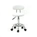 Nmkwnr Round Adjustable Salon Stool White