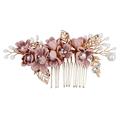Bridal Hair Accessories Handmade Flower Comb Hairpin Styling Pearl Headpiece Bridesmaid Korean Pink Cloth Flowers Alloy Girl Miss