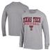 Men's Champion Heather Gray Texas Tech Red Raiders Basketball Stack Long Sleeve T-Shirt