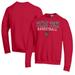 Men's Champion Red Texas Tech Raiders Basketball Stack Pullover Crewneck Sweatshirt