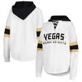 Women's G-III 4Her by Carl Banks White/Black Vegas Golden Knights Goal Zone Long Sleeve Lace-Up Hoodie T-Shirt
