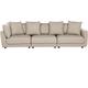 Classic Upholstered 3 Seater Couch Fabric Sofa Extra Throw Cushions Beige Sigtuna - Beige