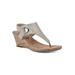 Women's White Mountain Aida Cork Wedge Sandal by White Mountain in Gold Metallic Smooth (Size 9 1/2 M)