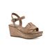 Women's White Mountain Simple Wedge Sandal by White Mountain in Cork Natural (Size 9 1/2 M)
